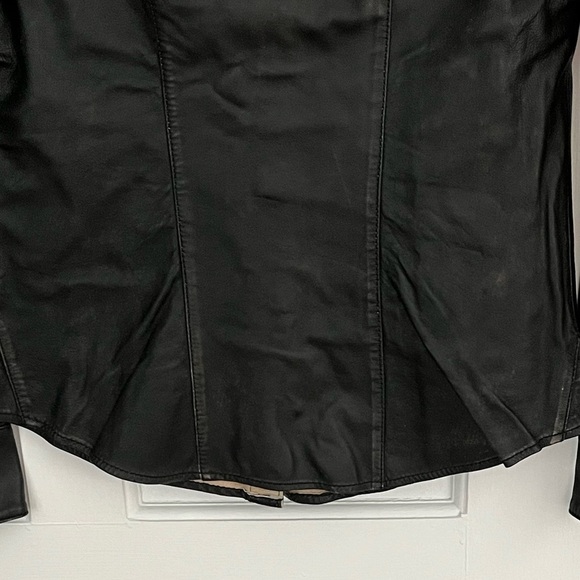 One Teaspoon Womens 100% Sheep Leather Western Snap Front Shirt XS Rodeo New - Picture 8 of 15